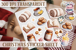 Christmas Sticker Sheet Watercolor Winter Holiday PNG Product Image 1