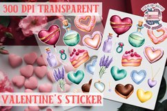 Love sticker Sheet Valentine Day Lovers Funny Heart PNG Product Image 1
