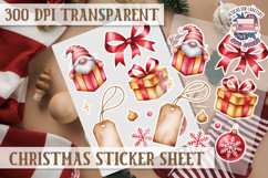 Christmas Sticker Sheet Watercolor Winter Holiday PNG Product Image 1