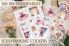 Scrapbooking sticker sheet Cute Funny PNG Watercolor School Product Image 1