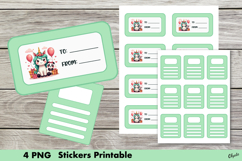 Birthday Stickers PNG, Kawaii Birthday Sticker Printable Product Image 1