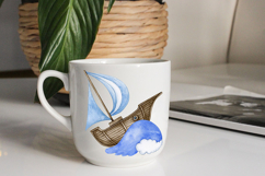 Sea Adventure Watercolor Clipart Boys, Girls, Captain Whale Product Image 13