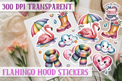Flamingo Mood sticker sheet Pink Love Bird PNG Glamour Product Image 1