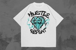 Hustle Love Repeat Urban Graffiti T-shirt Design Product Image 1