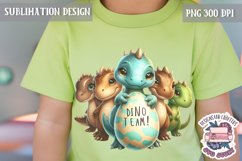 Cute Animal Dinosaur Sublimation Design PNG Spring Dino Product Image 1