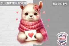 Valentine&#039;s Cute Animal Heart Sublimation Design PNG Sweet Product Image 1