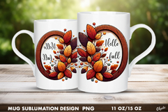 Autumn Leaves Frame PNG. Mug Wrap, 11 OZ, 15 OZ Product Image 1