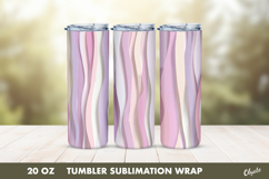 Abstract Striped Tumbler Wrap PNG, 20 OZ Tumbler Sublimation Product Image 1