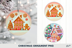 Gingerbread Ornament Sublimation PNG, Christmas Ornament  Product Image 1