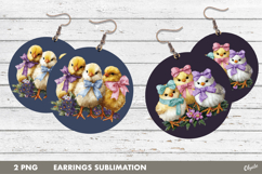 Yarn Easter Earrings PNG, Knitting Easter Earrings PNG Product Image 1