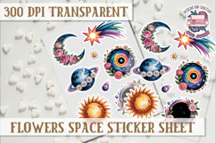 Flowers Spice sticker sheet Planets Scrapbook PNG Stars Product Image 1