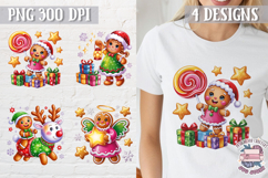 Christmas Gingerbread Man Colorful Clipart PNG Sublimation 4 Product Image 1