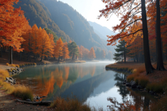 Autumn Lake Landscape Background Product Image 1