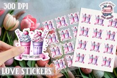 Love sticker Sheet Valentine Day Lovers Funny Sweets PNG Product Image 1