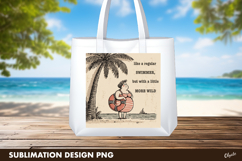 Beach Printable Design PNG, Funny Lady on the Beach PNG Product Image 1