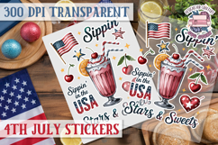 4th July sticker sheet USA Scrapbook PNG Independent Day Product Image 1