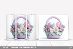 Spring Easter Basket Tumbler PNG, 20 OZ Tumbler PNG Product Image 1