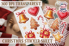 Christmas Sticker Sheet Watercolor Winter Holiday PNG Product Image 1