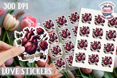 Love sticker Sheet Valentine Day Lovers Gothic Skull PNG Product Image 1