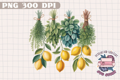 Sicilian Summer Market Clipart PNG Sublimation Fruit Lemon Product Image 1
