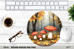 Mushrooms Sublimation, Round Mouse Pad PNG Product Image 1