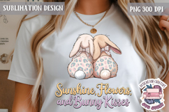 Cute Bunnies Spring Sublimation Design PNG Easter Hoop bunny Product Image 1