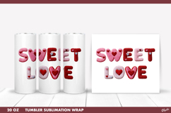 Valentine's Day Tumbler Sublimation PNG, 20 OZ Tumbler PNG Product Image 1