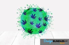 Green Tie Dye Cannabis Sublimation Background Product Image 1