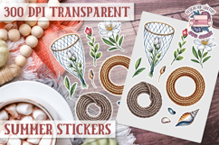 Summer Vibes sticker sheet Beach Scrapbook PNG Flowers Product Image 1