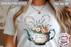 Spring Sublimation Design PNG Easter Flowers Quote Product Image 1