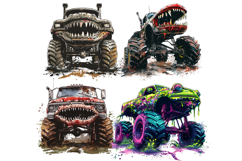 50 Monster Truck Clipart PNG Bundle Product Image 13