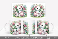 Mother Day Mug PNG. Mama Bunny with Baby PNG. Cute Bunny Product Image 1