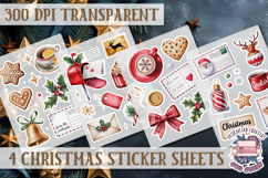 Christmas Watercolor Sticker Sheet Winter 4 PNG Product Image 1