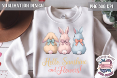 Cute Bunnies Spring Sublimation Design PNG Easter Hoop bunny Product Image 1