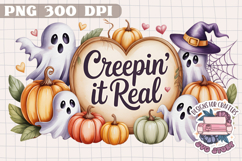 Halloween Cute Watercolor Clipart PNG Pastel Ghost Design Product Image 1