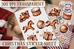 Christmas Sticker Sheet Watercolor Winter Holiday PNG Product Image 1