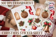 Christmas Watercolor Sticker Sheet Winter Cute Holiday PNG Product Image 1