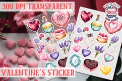 Love sticker Sheet Valentine Day Lovers Funny Heart PNG Product Image 1