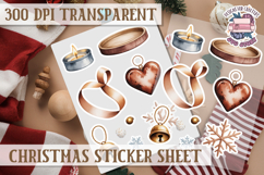 Christmas Watercolor Sticker Sheet Winter Cute Holiday PNG Product Image 1