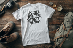 Rustic Picnic T-Shirt Mockup PSD JPG Product Image 1