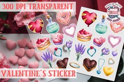 Love sticker Sheet Valentine Day Lovers Funny Heart PNG Product Image 1
