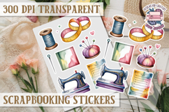 Scrapbooking sticker sheet Cute Funny PNG Watercolor School Product Image 1