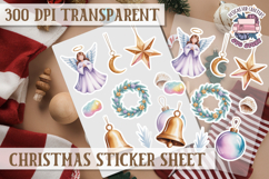 Christmas Watercolor Sticker Sheet Winter Cute Holiday PNG Product Image 1