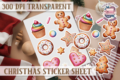Christmas Sticker Sheet Watercolor Winter Holiday PNG Product Image 1