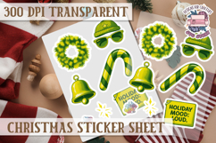 Christmas Watercolor Sticker Sheet Winter Cute Holiday PNG Product Image 1