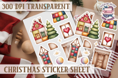 Christmas Sticker Sheet Watercolor Winter Holiday PNG Product Image 1