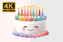 Cute Birthday Cake Transparent PNG Product Image 1