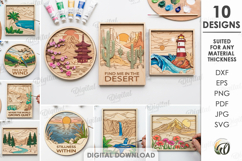 Layered Coloring Wall Signs Bundle Laser Cut. Wall Decor SVG Product Image 1