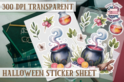 Halloween sticker sheet Creepy Scrapbook PNG Funny Skulls Product Image 1