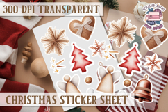 Christmas Sticker Sheet Watercolor Winter Holiday PNG Product Image 1